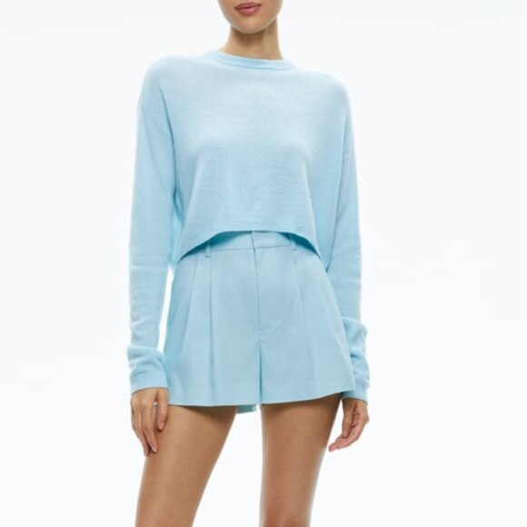 Alice + Olivia Pants - NWT Alice + Olivia Conry Linen Pleated Short In Spring Sky